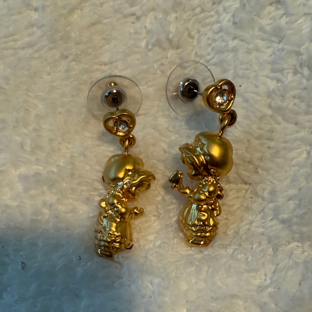 Precious Moments Gold Character Earrings